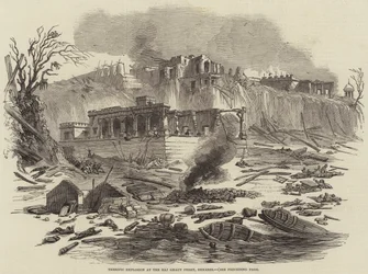 Schreckliche Explosion an der Raj Ghaut Fähre, Benares